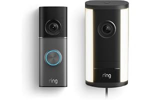 Ring Wired Doorbell Pro (Newest Model) with Spotlight Cam Pro, Plug-In (Newest Model), Black