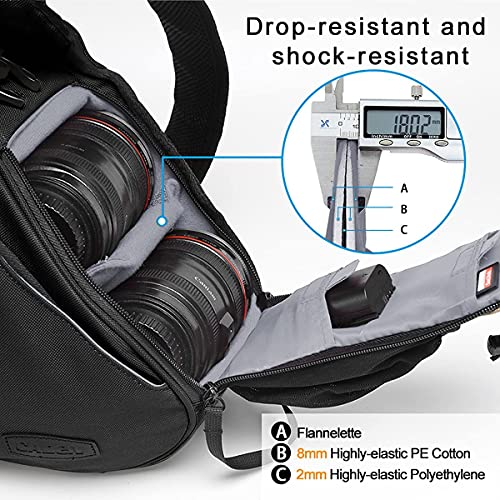 CADeN Camera Bag Sling Backpack Camera Case Waterproof with Rain Cover Tripod Holder, Compatible
