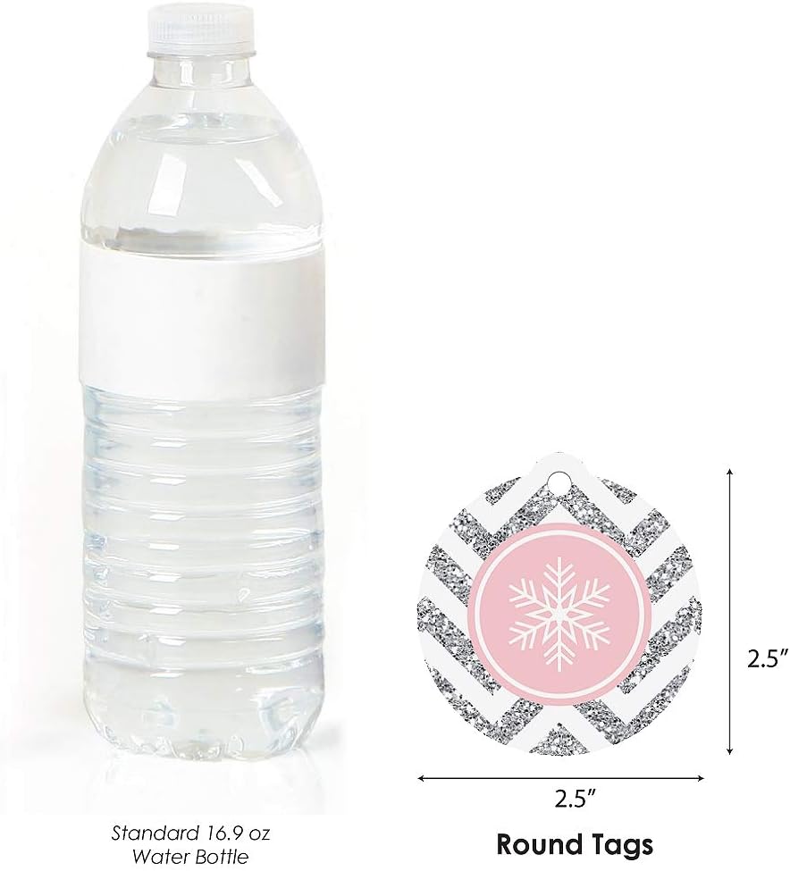 Big Dot of Happiness Pink Winter Wonderland - Holiday Snowflake to and from Favor Gift Tags (Set of 20): Health & Personal Care