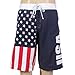 Calhoun Men's Americana USA Flag Fourth of July Swim Board Shorts (USA, Medium)