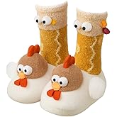 Chicken Slippers for Women, New Cute Chicks Slippers with Wings & Socks, Cartoon Animal Cozy Plush Non-Slip House Slipper