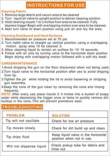 TorKettle Car Cleaning Gun High Pressure Interior Surface Washing Cleaner Tool,with Bottle, Brush,Air Sprayer Nozzle(Equipment US Edition)