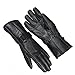 Raider Black Leather Gauntlet Motorcycle Riding Gloves for Men and Women (Size Large)