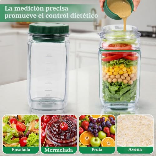 Side Open Salad with Anti-Leak Compartment for Dressings - Portable Meal Prep Containers Reusable Salad Bowl for Office, Gym, Picnic and Travel