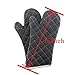 Oven Mitts Flame Retardant Mitts Heat Resistant to 425 °F 15 Inch Kitchen Mitt Black Color 2-Pack