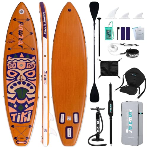 FunWater 10'6"–11'6" SUP Board, aufblasbares Stand-Up Paddle Board für alle Könnensstufen, ideal für Einsteiger & Familien, mit Anti-Rutsch Eva-Deck,