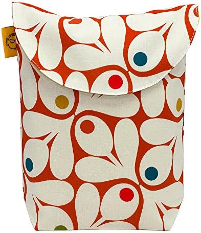 Aryko Baby Pouch for Food, Bottle, Diaper, Toys, and More | Premium Cotton with Inside Waterproof | Designer Collection - Orange Feather