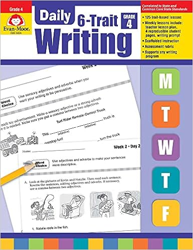 evan moor daily 6 trait writing grade 4 homeschooling classroom resource workbook reproducible worksheets teaching edition lesson plans ideas organization word choice sentence fluency voice evan moor educational publishers 9781596732889