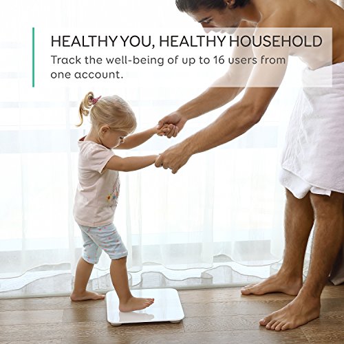 eufy Smart Scale with Bluetooth 4.0, Large LED Display, Weight/Body Fat/BMI/Fitness Body Composition Analysis, Auto On/Off, Auto Zeroing, Tempered Glass Surface, White, lbs/kg/st Units - Thumbnail 5
