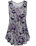Summer Tops for Women,Youtalia 2017 Fashion Clothing Scoop Neck Paisley Print Flowy Tank Top Purple XX-Large
