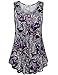 Youtalia Summer Tops for Women, 2017 Fashion Clothing Scoop Neck Paisley Print Flowy Tank Top Purple XX-Large