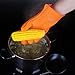 Silicone Oven Mitts - IQUALITE BBQ Grill Heat Resistant Kitchen Oven Glove Potholder - 1 Pair ( Orange )