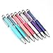 Pack of 20 Personalized 2 in 1 Gift Ballpoint Pens, Slim Capacitive Stylus & Black Ink Pens for iPhone 7, iPad, Tablets and other Touch Screen Devices, Engraved FREE (Mixed colors)