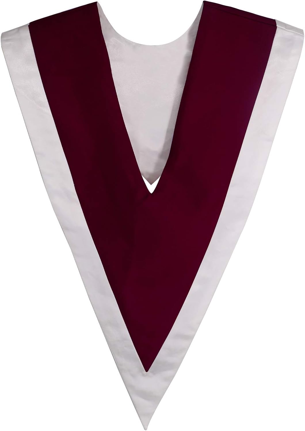 IvyRobes Unisex Reversible V Shape Choir Stole with Border Maroon/White: Clothing