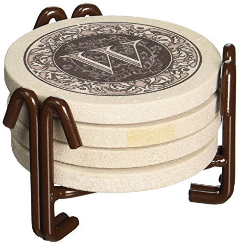 Thirstystone Absorbent Drink Coasters, Monogram W