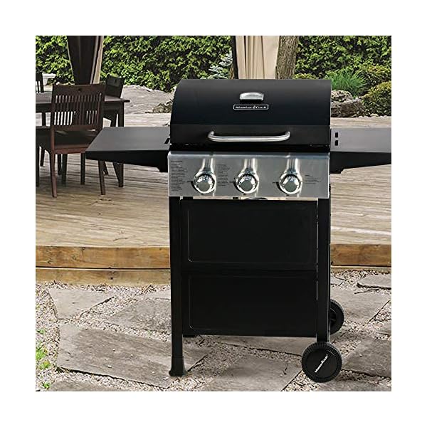 MASTER-COOK-3-Burner-BBQ-Propane-Gas-Grill-Stainless-Steel-30000-BTU-Patio-Garden-Barbecue-Grill-with-Two-Foldable-Shelves
