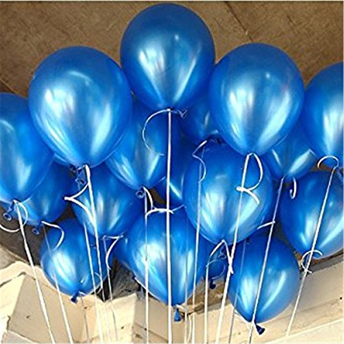 Annodeel 100 pcs 10" latex blue balloons, pure pea…