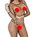 xinkaishi Women's Hot Transparent Open Crotch Fishnet Bodystocking