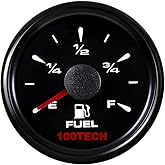 100TECH Boat Fuel Gauge Marine Fuel Gauge 5 Signals Adjustable All Black | Automotive Replacement Fuel Gauge for Boat RV Yacht Car Truck Motorcycle, 240-33ohm 0-190ohm 240-30ohm 0-180ohm 10-180ohm