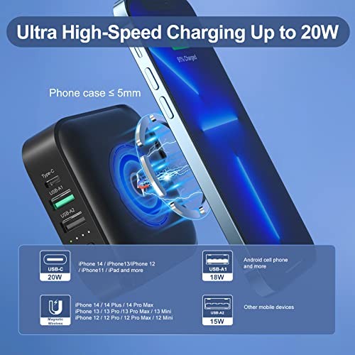 MYao Wireless Power Bank, 15W Wireless Portable Phone Charger