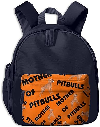 Mother Of Pitbulls Boys Fashion Carrying Bookbags Graphic Anti-lost Schoolbags
