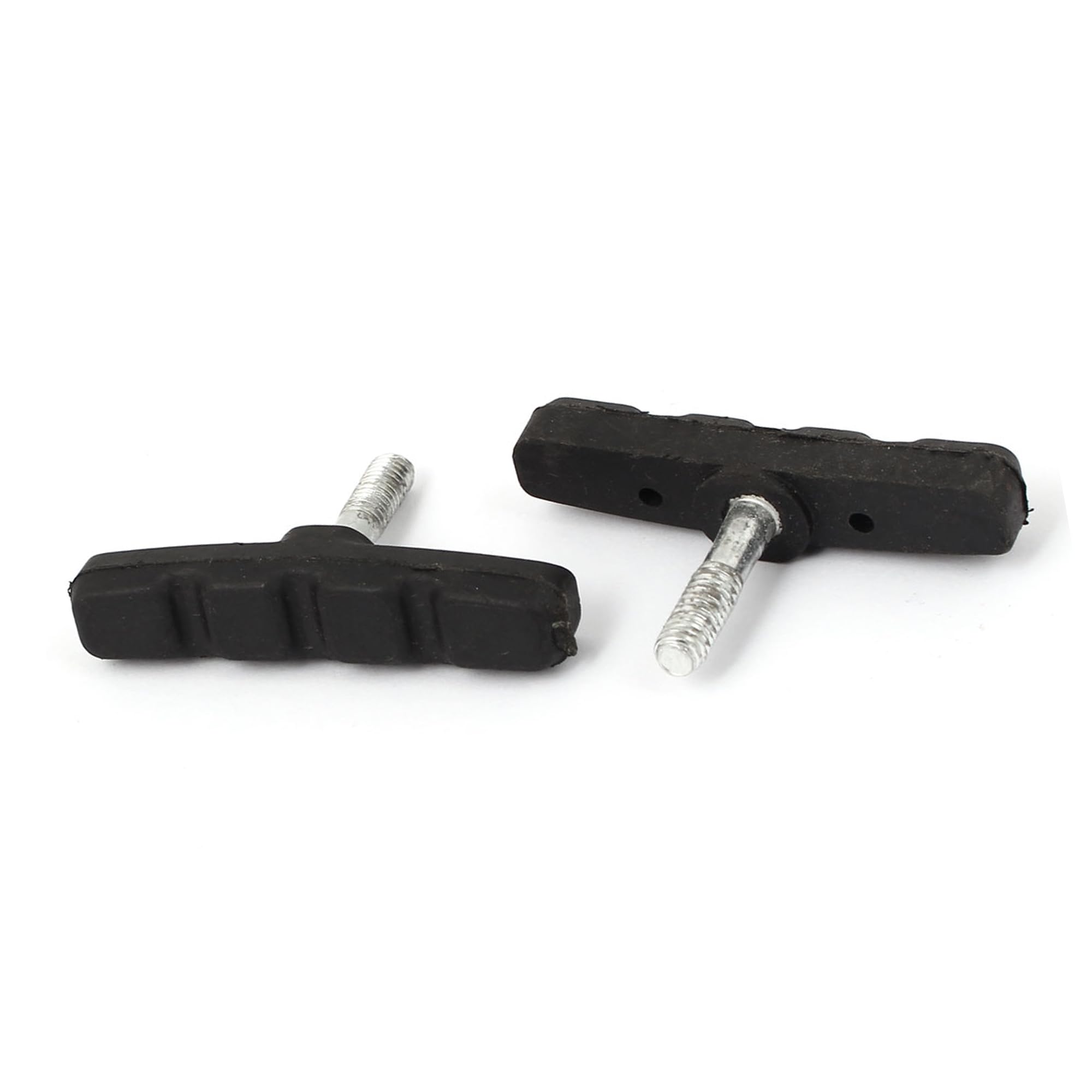 A ABSOPRO Bike Brake Pad Rubber & Metal Black Silver Tone (Set of 2)