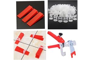 Tile Leveling System Clips 200 Pieces DIY Tiles Leveler Spacers 1/8" Inch(3.0mm) and 100pcs Reusable Wedges, with Tile Pliers