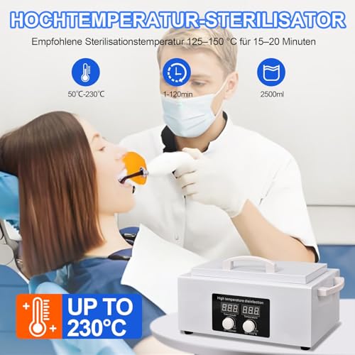 300 W Hot Air Steriliser Disinfectant with High Temperature Dryer & Timer | Steriliser for Tools & Wipes | Ideal for Dentist, Laboratory, Beauty Salon & Nail Studio