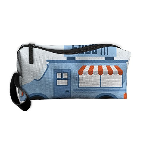 Yangllll Cartoon Dining Car Portable Cosmetic Makeup Bag Waterproof Makeup Cosmetic Brush Organizer Zipper Organizer Travel Set Tote Bag