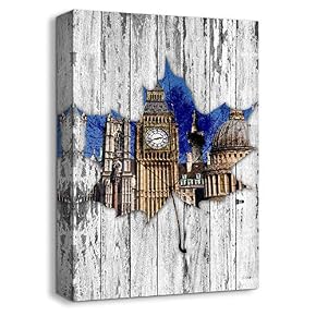 Antique Building Pop up Painting Artwork for Home Framed
