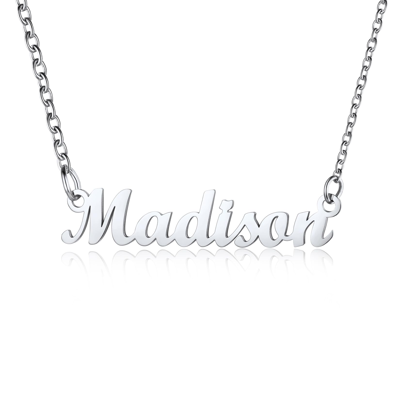 U7 Mens Pendant Necklace Name Madison Custom Necklaces for Women — image 1