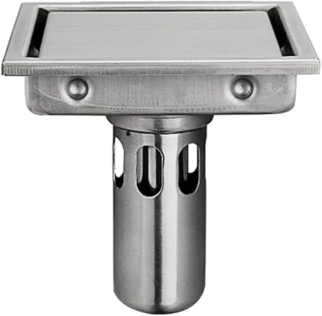 Homelody 110 X 110mm Cepillado Desagüe de Drenaje Canal Ducha de Acero