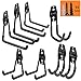 Wall Hung Double Hook,Cheaboom Bicycle Storage Hook Garage Space Saver Heavy Duty Hanger Rack Extended Wall Mount Tool Holder U-Hook with Anti-Slip Coating for Chair Ladder (Multiple Size Hook x 8)