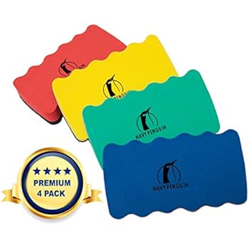 Magnetic Whiteboard Eraser Set - Premium 4 Color Pack - for Dry Erase Pens and Markers - Strong Magnet Sticks to All Dry-Erase White Boards - 4 x 2.3 x 0.8