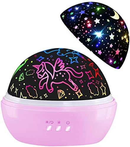 HONGID Night Light for Kids,Unicorn Night Light&Star Projector