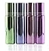 Roller Ball Bottles in Metallic Finish (8 pack), 10ml Multi-Color Glass Roll On Bottles for Perfume, Essential Oils, Lip Balm, & More