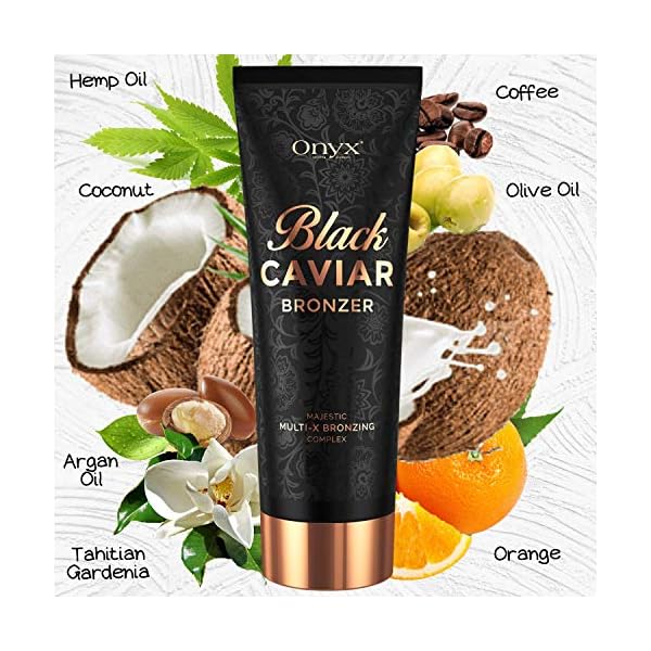 Onyx-Black-Caviar-Sunbed-Lotion-Extreme-Multi-X-Bronzing Onyx Black Caviar Sunbed Tanning Lotion - Black Bronzer & Tan Enhancer - Insanely Dark Tan for Men & Women