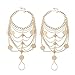 SUNSCSC Boho Vintage Gold Coin Blessing Symbol Tassel Anklets Foot Jewelry Set of 2 pcs