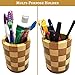 iBambooMart Bamboo Utensils Holder with 2 Thick Walls of Wood