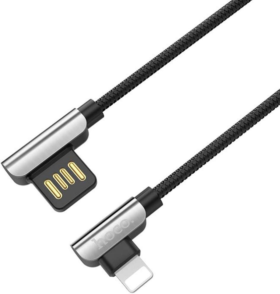 HOCO Exquisite Steel Data Charging 90 Degree Cable for iPhone 1.2m
