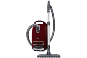 Miele Complete C3 Limited Edition Bagged Canister Vacuum Cleaner with AirClean System, AllTeQ Universal Floorhead, and Parquet Twister Floorbrush, in Tayberry Red