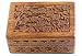 Wooden Storage Box - Carved Flowers & Vines - 4