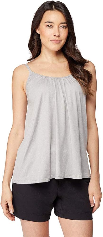 32 DEGREES Cool Womens Shirred Flowly Relaxed Lounge Built-in Cups Shelf Bra Tank Cami at  Women’s Clothing store