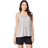 32 DEGREES Cool Womens Flowly Relaxed Lounge Built-in Cups Shelf Bra Tank Cami Black