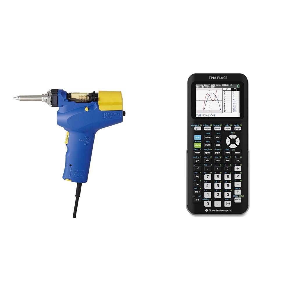 Hakko FR301-03/P Portable Desoldering Tool Bundle with Texas Instruments TI-84 Plus CE 7.5" Color Graphing Calculator, Black Image Hakko FR301-03/P Portable Desoldering Tool Bundle with Texas Instruments TI-84 Plus CE 7.5" Color Graphing Calculator, Black Image