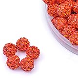 iCherry(TM) 10mm 100pcs/Lot Red Orange Clay Pave Disco Ball for Rhinestone Crystal Shamballa Beads Charms Jewelry Makings