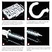 Outus Cup Hook Ceiling Screw Hooks Assortment Kit, 6 Sizes, 70 Pieces