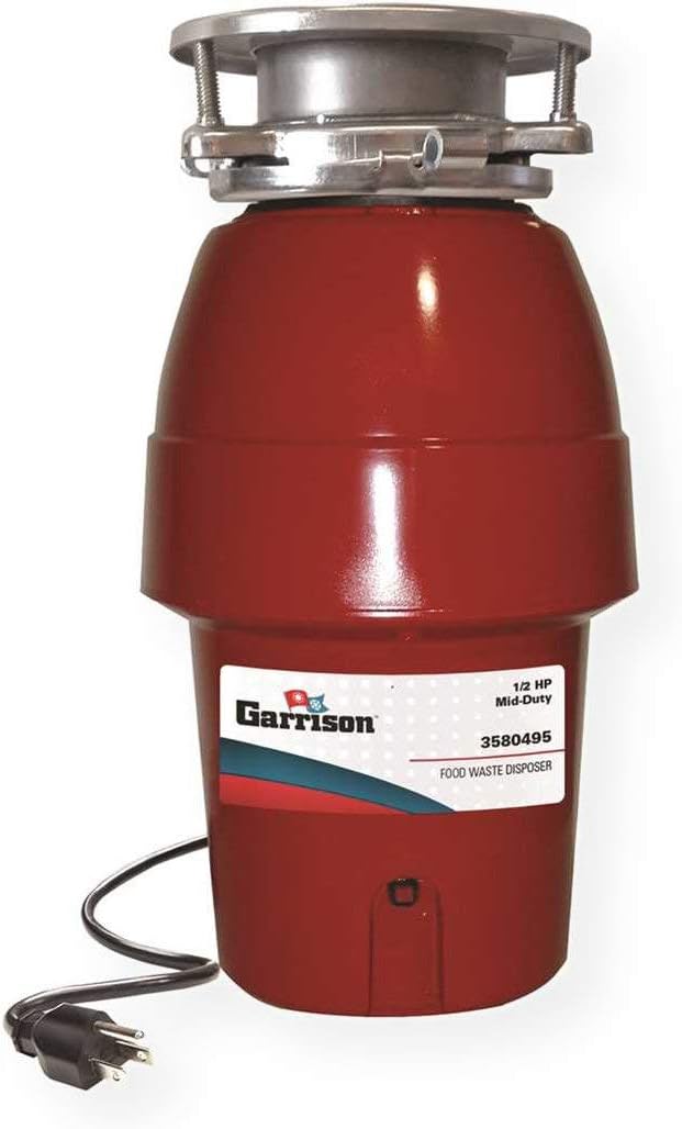 Garrison 3580495 Disposer, Food Waste Disposal, 1/2 HP, 120 Volts, 2600