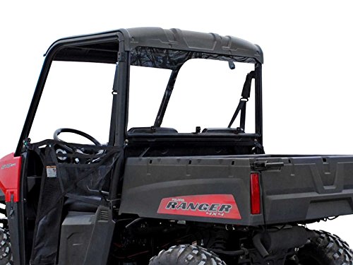 SuperATV Heavy Duty Rear Windshield for Polaris Ranger Midsize ETX / 500/570 / 570 Crew/EV (2015+) - Easy to Install!