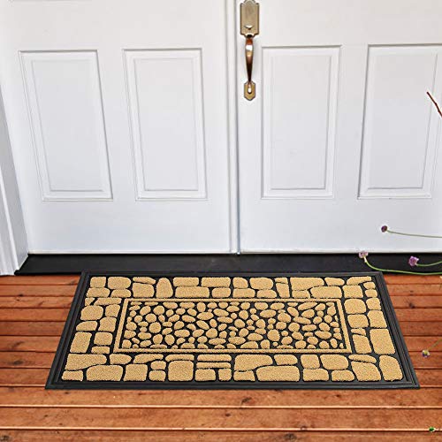 image for Mibao Door Mat, Commercial Grade Outdoor Rug, Anti-Skid Rubber Back He
